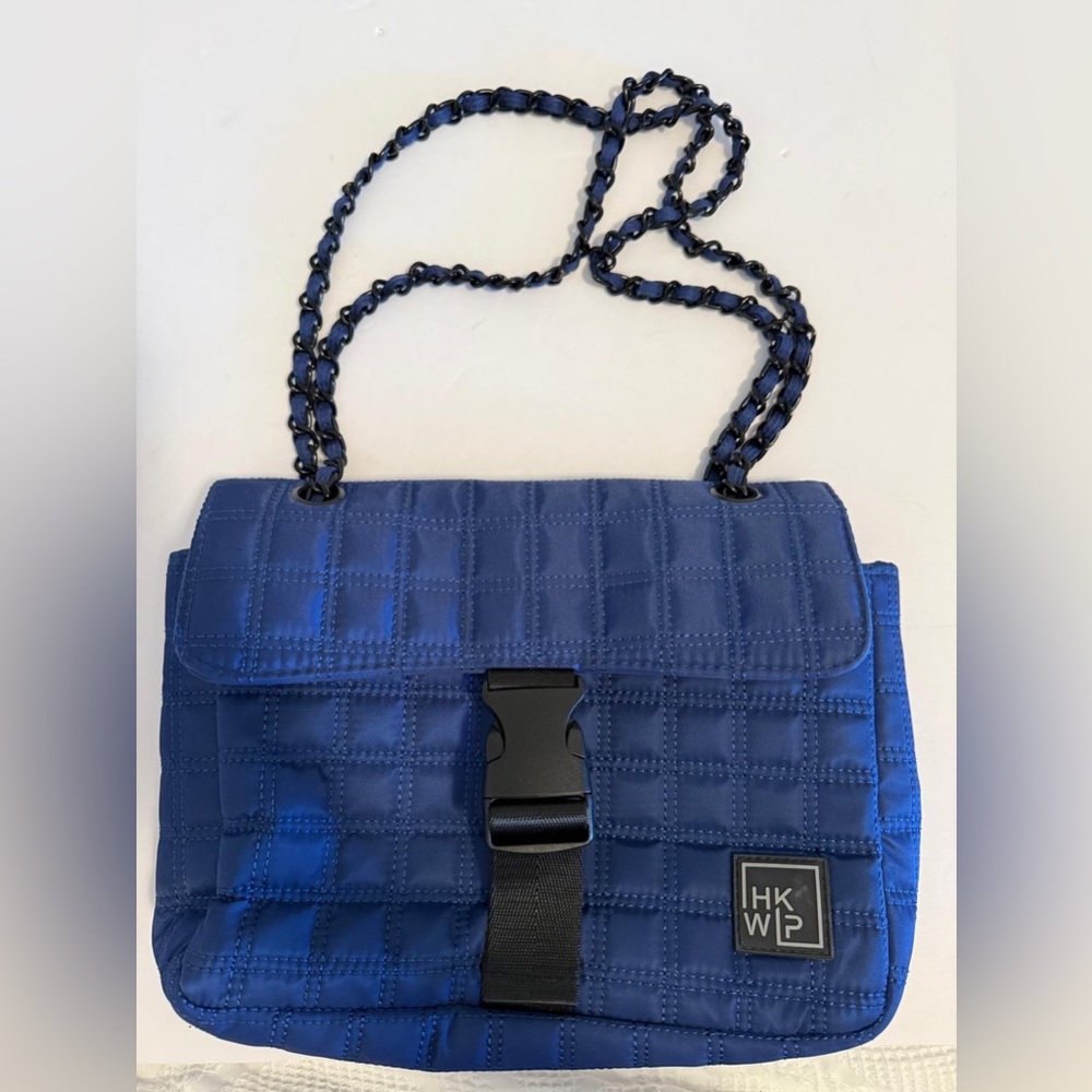 IHKWIP The Sensational Quilted Nylon Chain Shoulder Bag Navy‎ Blue RFID
